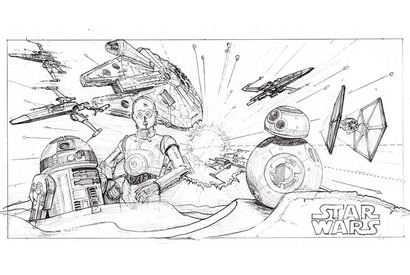 BB-8＆戦闘機Xウィングを再現！鳥取砂丘に『スター・ウォーズ』砂のアート登場 画像