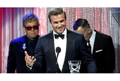 デビッド・ベッカム、ユニセフの人道リーダーシップ賞を受賞 画像
