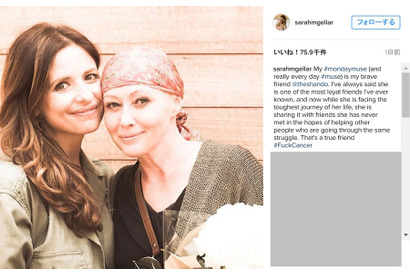 乳がんで闘病中のシャナン・ドハーティ、サラ・ミシェル・ゲラーのインスタに登場 画像