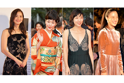 【東京国際映画祭】豪華女優陣が着物＆露出度高めワンピースを着こなしレッドカーペットに降臨！ 画像