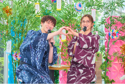 渡辺翔太＆中村アン「青島くんはいじわる」浴衣で制作発表会見登壇 画像