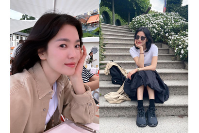 女優ソン・ヘギョ、旅行中も崩さない美貌。白Tシャツ1枚でも“凄いオーラ”【PHOTO】 画像