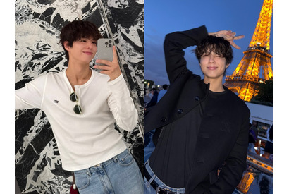 「エッフェル塔より輝く」俳優パク・ボゴム、パリでの“幸せな瞬間”を公開！BTS・Vとの新ツーショットも【PHOTO】 画像