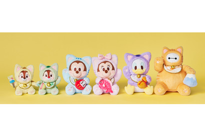 淡いカラーの猫コスチュームを身に着けたディズニーキャラクターが登場！「迎春コレクション」1月1日発売 画像