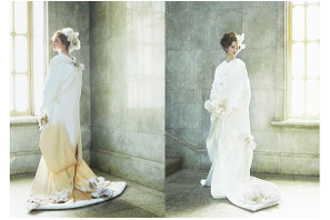 花職人が創るブライダル和装「結」登場！　“染の花”をあしらった白無垢など 画像