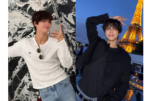 「エッフェル塔より輝く」俳優パク・ボゴム、パリでの“幸せな瞬間”を公開！BTS・Vとの新ツーショットも【PHOTO】 画像