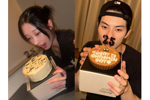 “公開恋愛中” イ・チェミンとリュ・ダイン、誕生日ケーキもカップル仕様!?【PHOTO】 画像