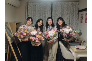 川床明日香＆森田想＆清田みくり＆三浦理奈、揃ってクランクアップ「温かさが、きっと映像にも現れていると思う」『うるさいこの音の全部』 画像