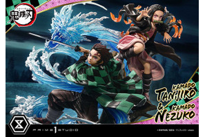 20万円超え！「鬼滅の刃」炭治郎＆禰豆子、兄妹の戦いを立体化！ 血鬼術“爆血”、水の呼吸“生生流転”の龍も表現