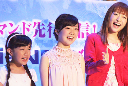 『アナ雪』イベントに神田沙也加ら、アナを演じた声優3人が勢ぞろい 画像