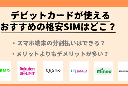 デビットカード支払いができる格安SIM12選！分割払いはできる？ 画像