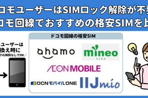 ドコモ回線でおすすめの格安SIM4選を比較！速度が早いのはどこ？ 画像