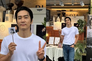 “後輩”イ・ドンウク、ドラマ撮影中のソン・スンホンに差し入れ「がんばってください」【PHOTO】 画像