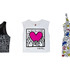 FOREVER 21 meets. キース・へリング and ジャン＝ミシェル・バスキアの限定コラボレーションアイテム。レディース右：ワンピース　1,980円、中央：タンクトップ　1,380円、左：タンクトップ　1,280円※価格は変更になる可能性があります。