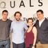 （左から）ニコラス・ホルト＆マイケル・プラス＆クリステン・スチュワート＆ドレイク・ドレマス／『EQUALS』製作発表　PHOTO:HITOMI EZAKI