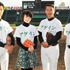 「甲子園キャッチボール」に参加する工藤阿須加＆波瑠＆中井貴一＆柳葉敏郎