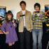 『センター・オブ・ジ・アース』完成披露試写会にて（左より）矢口真里、沢村一樹、入江甚儀