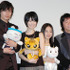 『猫ラーメン大将』初日舞台挨拶。（左から）加藤和樹、長澤奈央、紗綾、河崎実監督。