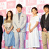 平井美遥ちゃんを抱っこする、佐々木蔵之介＆永作博美＆佐藤仁美＆高橋周平＆前田弘二監督／『夫婦フーフー日記』完成披露試写会