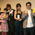 『ララピポ』初日舞台挨拶（左より）宮野雅之監督、濱田マリ、村上知子、成宮寛貴、中村ゆり、皆川猿時、吉村崇
