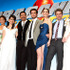 『DRAGONBALL EVOLUTION』チーム（左から）ジューン・パーク、ジェイミー・チャン、田村英里子、チョウ・ユンファ、ジャスティン・チャットウィン、エミー・ロッサム、ジェームズ・マースターズ、関めぐみ、ジェームズ・ウォン監督