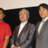 『精神』初日舞台挨拶にて（左から）想田和弘監督、山本昌知医師、川田龍平議員