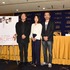 （左から）深田晃司監督、筒井真理子、古舘寛治／映画『淵に立つ』試写及び記者会見