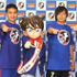『名探偵コナン　11人目のストライカー』／左から中村憲剛（川崎フロンターレ）、今野泰幸（FC東京）、コナン（名探偵）、遠藤保仁（ガンバ大阪）、楢?正剛（名古屋グランパス）