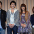 『ちーちゃんは悠久の向こう』完成披露試写にて（左より兼重監督、林さん、仲さん、奥さん）　
