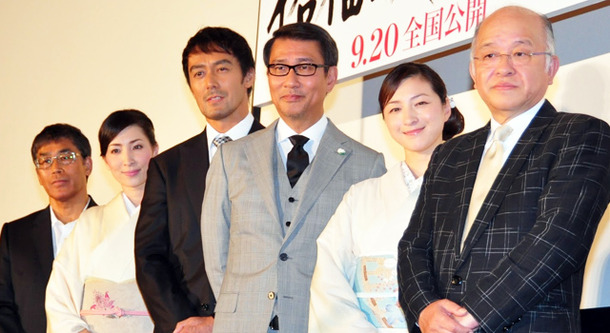 中井貴一＆阿部寛＆広末涼子＆真飛聖＆若松節朗（監督）＆浅田次郎（原作者）／『柘榴坂の仇討』プレミア試写会