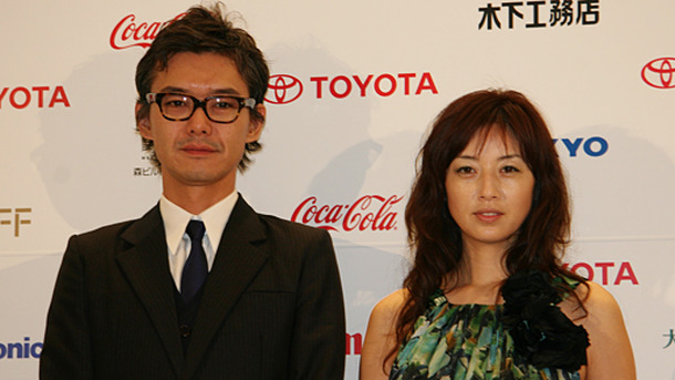 『コトバのない冬』記者会見にて渡部篤郎監督と高岡早紀