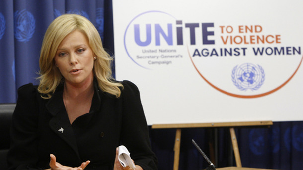 国連平和大使に任命されたシャーリーズ・セロン　-(C) Reuters/AFLO