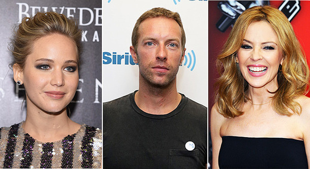 ジェニファー・ローレンス&クリス・マーティン&カイリー・ミノーグ