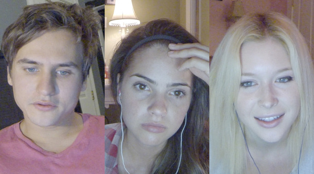 ミッチ＆ブレア＆ジェス役のキャストたち／『アンフレンデッド』（C）2016 Universal Studios. All Rights Reserved.