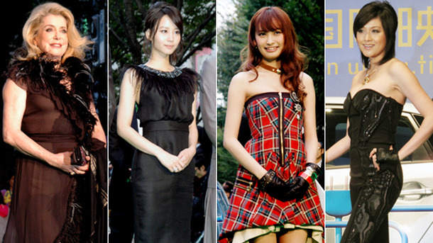 東京国際映画祭開幕！　（左から）藤原紀香、堀北真希、大政絢、カトリーヌ・ドヌーヴ