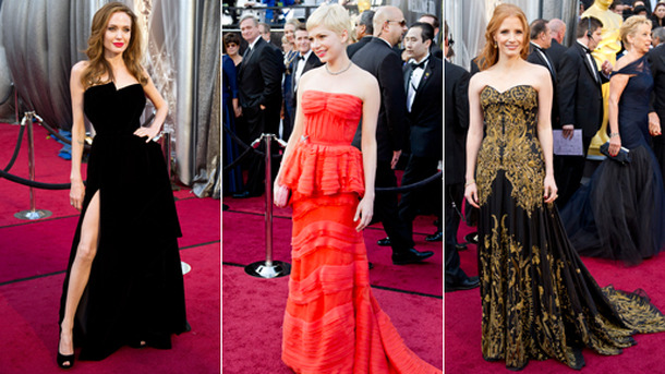 （左から）アンジェリーナ・ジョリー、ミシェル・ウィリアムズ、ジェシカ・チャスティン　Heather Ikei / -(C) A.M.P.A.S.