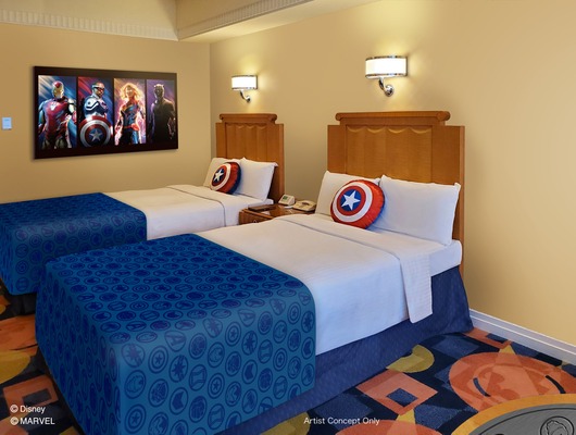 「マーベルスペシャルルーム“アベンジャーズ：ヒーローズ・ユナイテッド”」As to Disney artwork, logos and properties： (C) Disney
