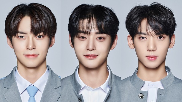 「BOYS PLANET」#3放送後最新TOP3_左からハンビン・ジウン・ユジン　© CJ ENM. All Rights Reserved.