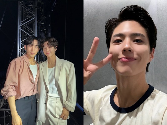 坂口健太郎から祝花も！パク・ボゴム、日本ファンミの舞台裏で見せた人柄と友情…日本語で感謝も【PHOTO】