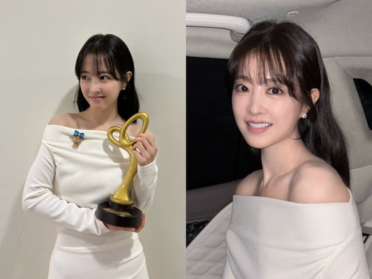 童顔女優パク・ボヨン、表彰式で放ったまばゆい美貌…「妖精ですか？」【PHOTO】