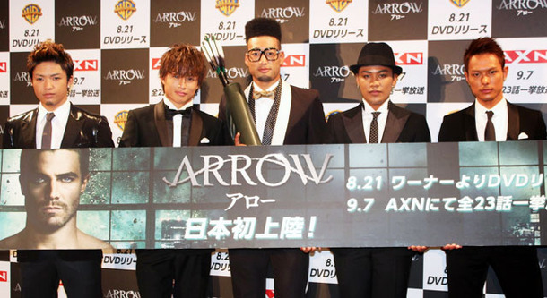 「EXILE TRIBE（三代目J Soul Brothers VS GENERATIONS）」白濱亜嵐＆数原龍友＆関口メンディー＆今市隆二＆ELLY／「ARROW／アロー」タイアップ発表会見