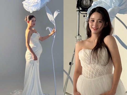 6月出産予定の女優ナム・ボラ、純白ドレス着用の臨月フォトを公開【PHOTO】