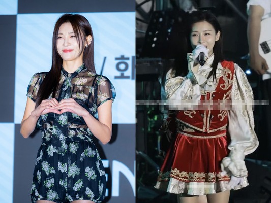 雨の中でも輝く美貌！女優ハ・ジウォンが慶熙大学の応援団に変身して、学園祭に電撃参戦！