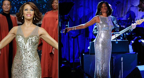 ホイットニー・ヒューストン蝋人形＆ホイットニー・ヒューストン-(C) Getty Images