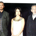 『恋する彼女、西へ。』初日舞台挨拶にて（左から）池内博之、鶴田真由、小林桂樹　