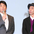 『ポストマン』完成披露試写会にて　長嶋一茂＆木梨憲武