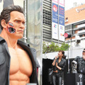 西内まりや、篠原信一／“ターミネーターの日”巨大ターミネーター像お披露目イベント