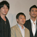 「カインとアベル」来日舞台挨拶（左から）ソ・ジソブ、キム・ヒョンシク監督、シン・ヒョンジュン