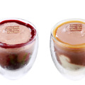 ジャン＝ポール・エヴァン「グラス ピレ」_左：グラス ピレ オ ショコラ カシス　右：グラス ピレ オ ショコラ ミラベル
