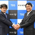 TBSホールディングス・TBSテレビ代表取締役社長 佐々木 卓（左）とUSEN-NEXT HOLDINGS 代表取締役社長CEO・U-NEXT会長 宇野 康秀（右）